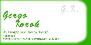 gergo korok business card